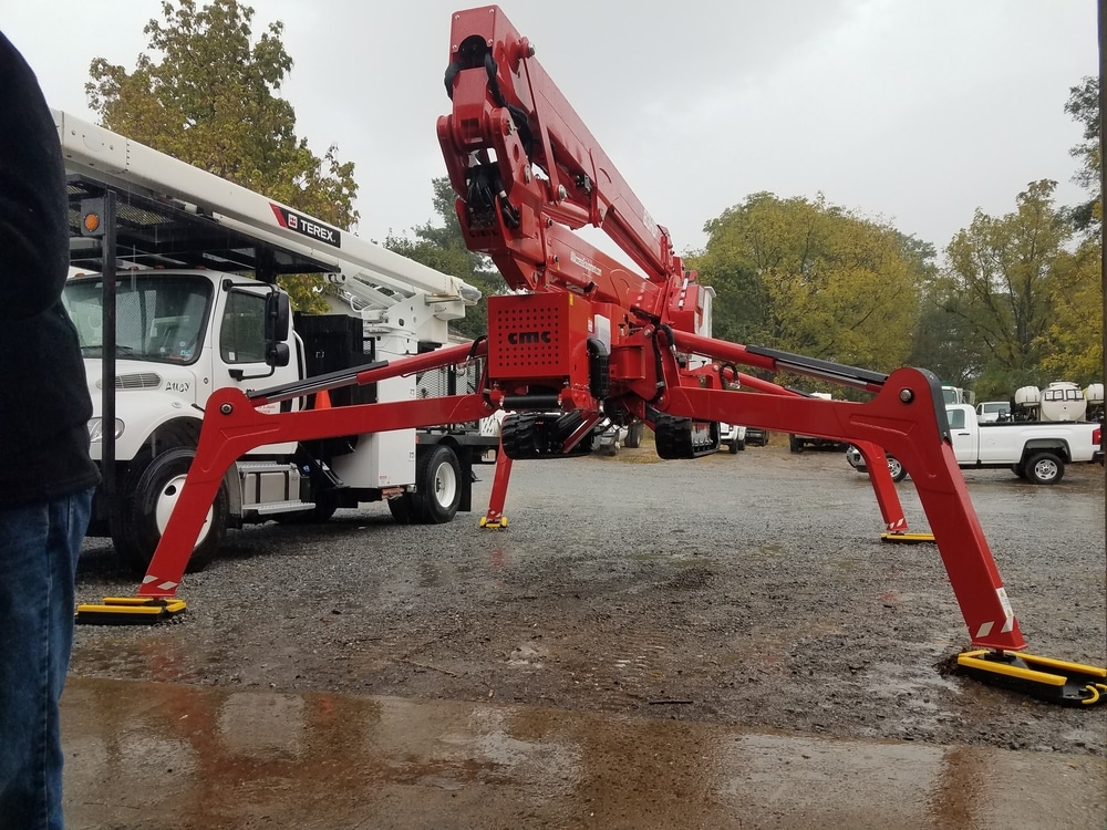 Red Track Mounted Aerial Lift